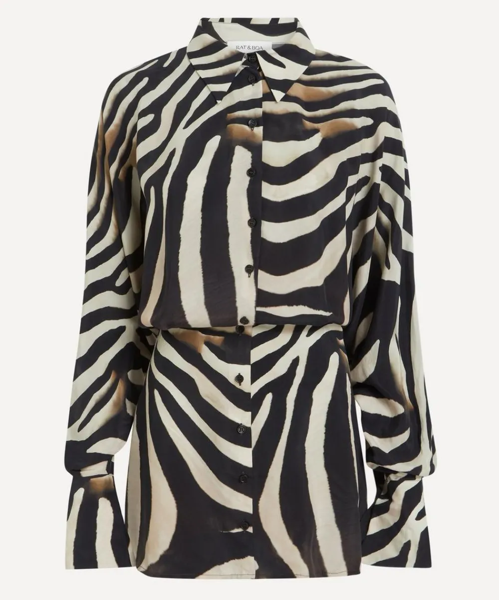 Rat & Boa Dresses^Rhoda Zebra Shirt Dress