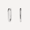 PDPAOLA Earrings^Rhodium-Plated Beat Hoop Earrings