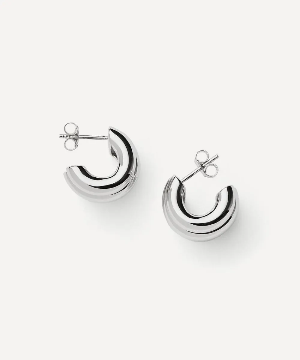 Missoma Earrings|Earrings^Rhodium-Plated Chubby Triple Small Hoop Earrings