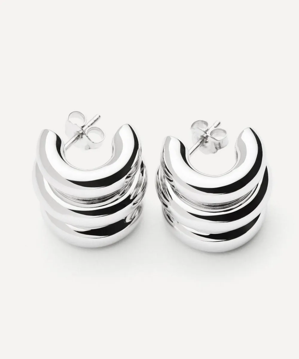 Missoma Earrings|Earrings^Rhodium-Plated Chubby Triple Small Hoop Earrings