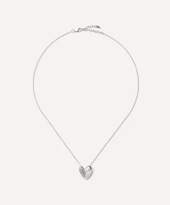 Missoma Necklaces^Rhodium-Plated Puffy Heart Pendant Necklace