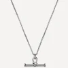 Missoma Necklaces^Rhodium-Plated Ridge T-Bar Pendant Necklace