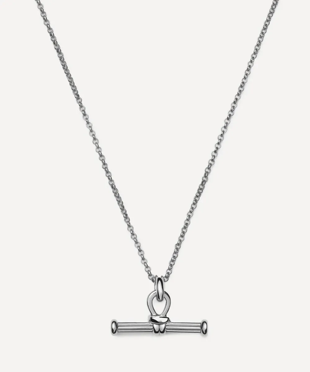 Missoma Necklaces^Rhodium-Plated Ridge T-Bar Pendant Necklace