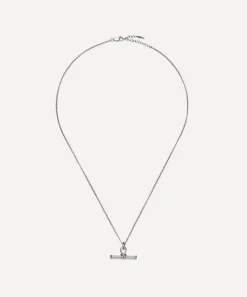 Missoma Necklaces^Rhodium-Plated Ridge T-Bar Pendant Necklace