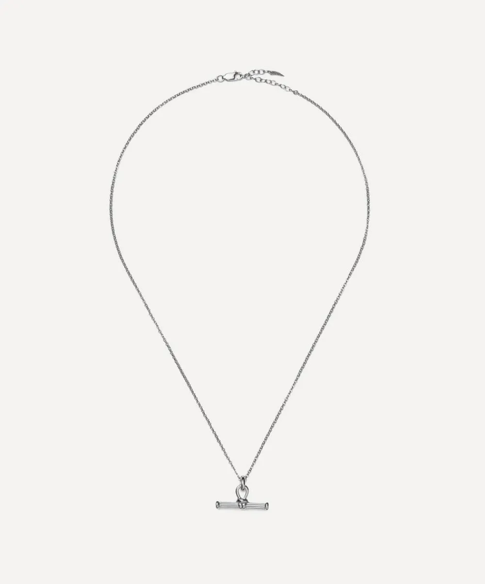 Missoma Necklaces^Rhodium-Plated Ridge T-Bar Pendant Necklace