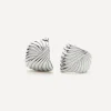 Missoma Earrings^Rhodium-Plated Ripple Stud Earrings