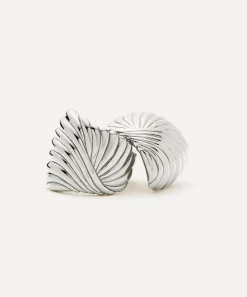 Missoma Earrings^Rhodium-Plated Ripple Stud Earrings