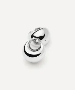 Missoma Earrings|Earrings^Rhodium-Plated Sculptural Chubby Dome Medium Hoop Earrings