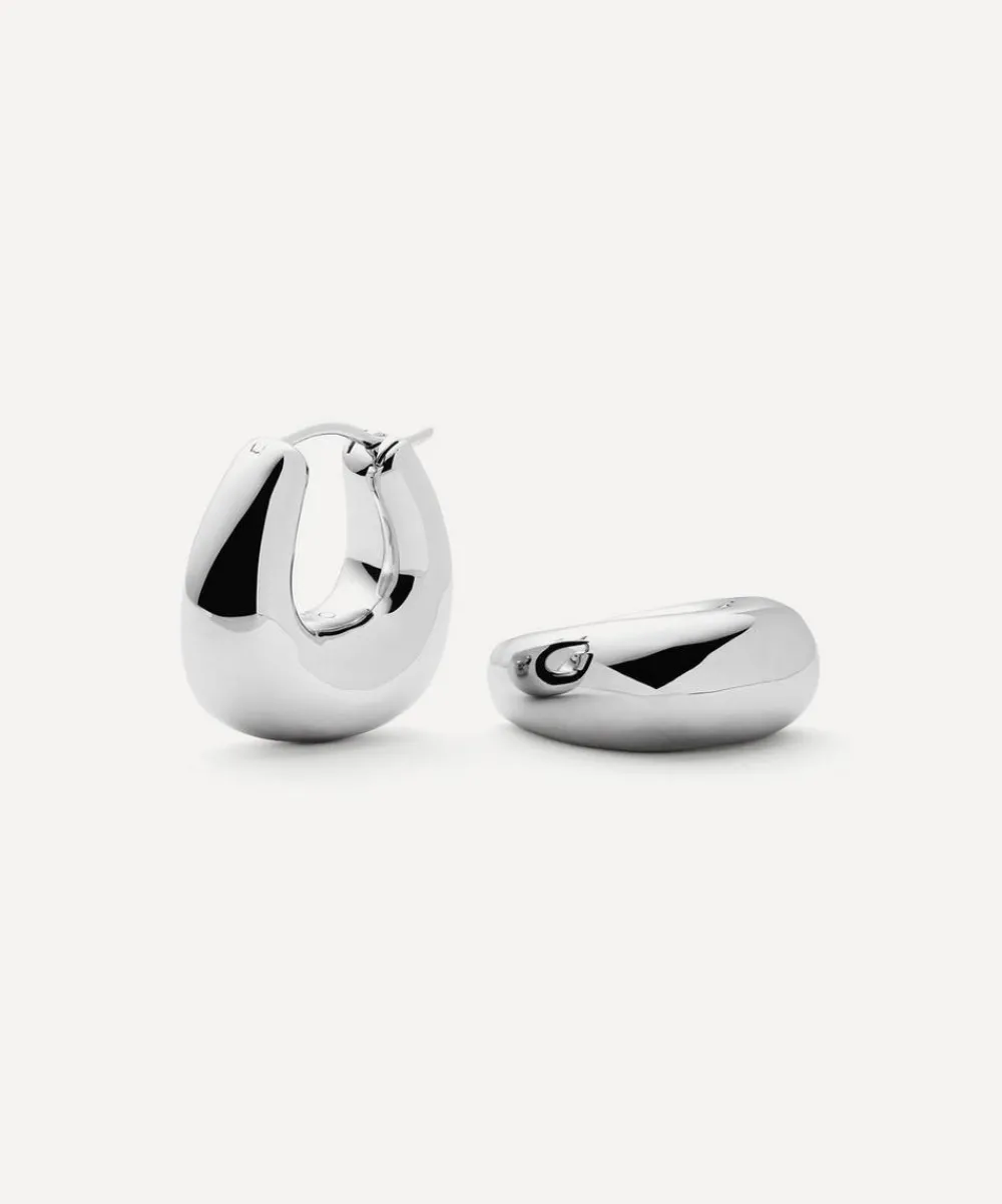 Missoma Earrings|Earrings^Rhodium-Plated Sculptural Chubby Small Hoop Earrings