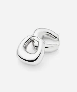 Missoma Earrings|Earrings^Rhodium-Plated Sculptural Chubby Small Hoop Earrings