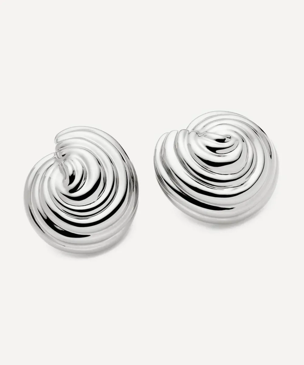 Missoma Earrings^Rhodium-Plated Shell Dome Oversized Stud Earrings