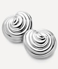 Missoma Earrings^Rhodium-Plated Shell Dome Oversized Stud Earrings