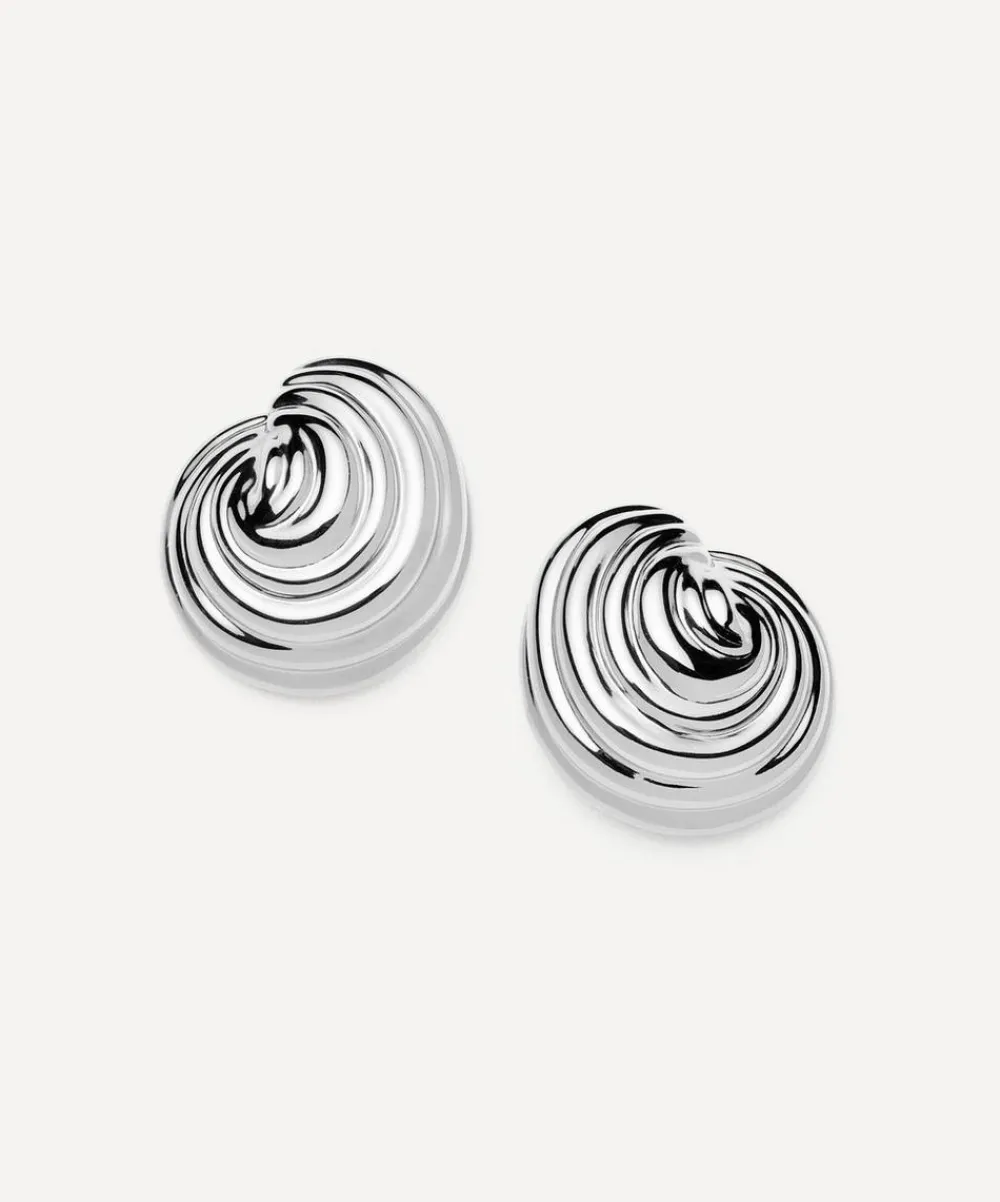 Missoma Earrings^Rhodium-Plated Shell Dome Oversized Stud Earrings