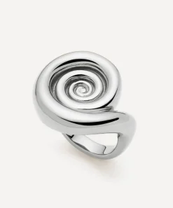 Missoma Rings^Rhodium-Plated Spiral Dome Statement Ring