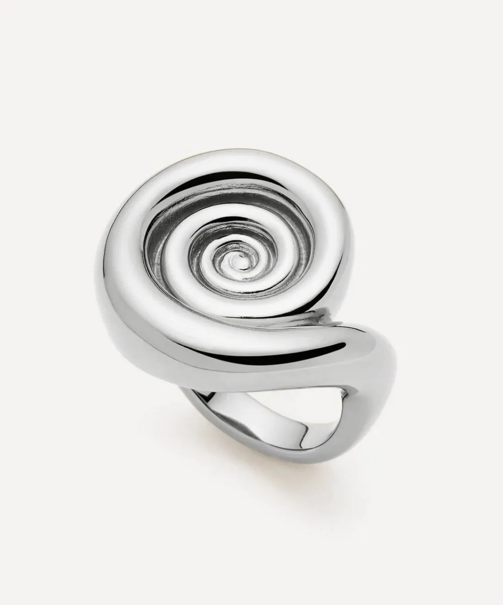 Missoma Rings^Rhodium-Plated Spiral Dome Statement Ring