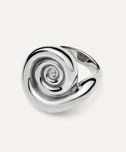 Missoma Rings^Rhodium-Plated Spiral Dome Statement Ring