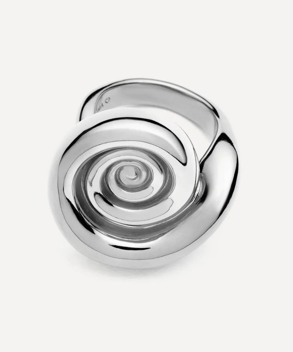 Missoma Rings^Rhodium-Plated Spiral Dome Statement Ring