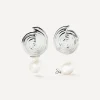 Missoma Earrings^Rhodium-Plated Spiral Interchangeable Pearl Drop Earrings