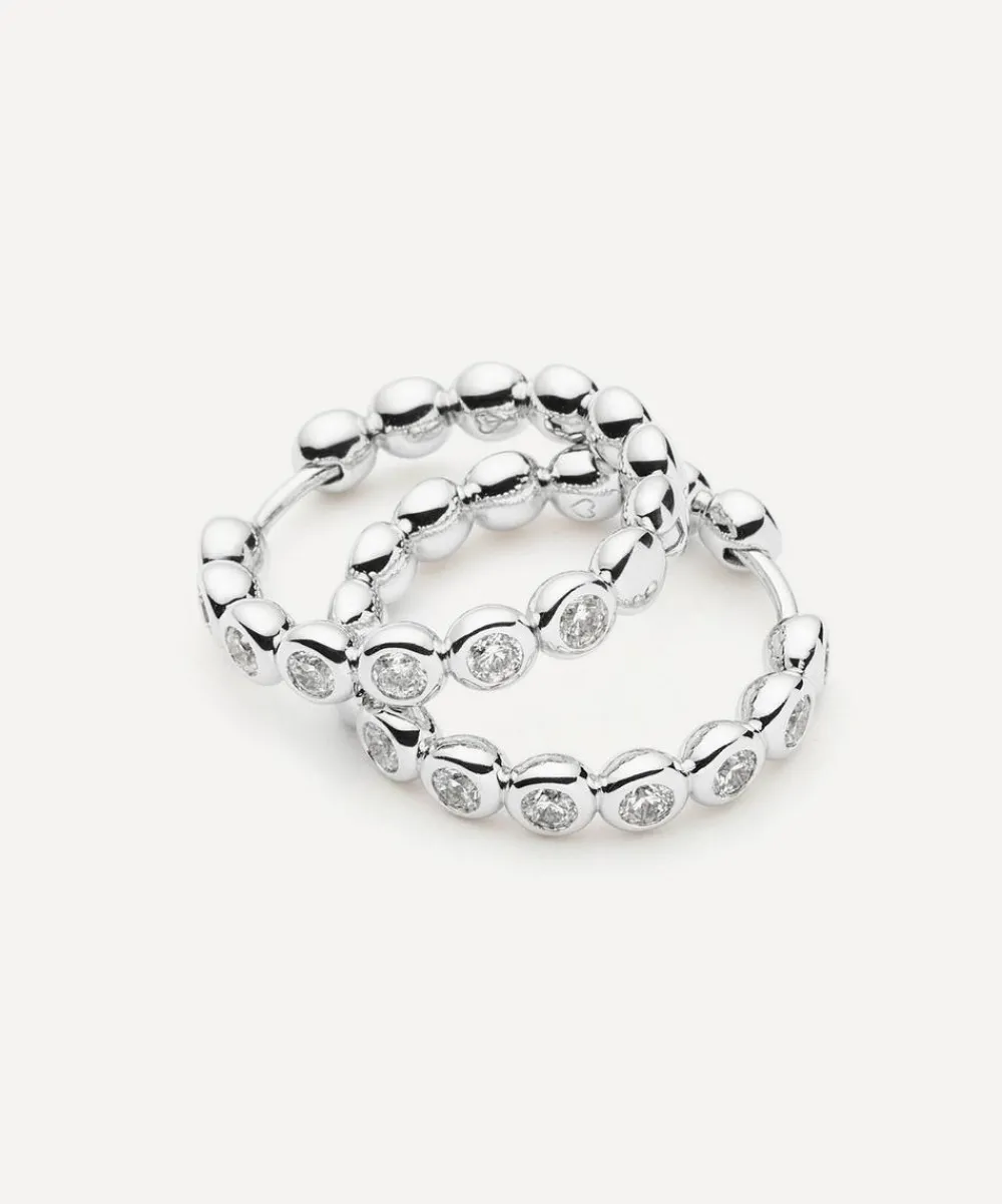 Missoma Earrings^Rhodium-Plated Tennis Medium Hoop Earrings