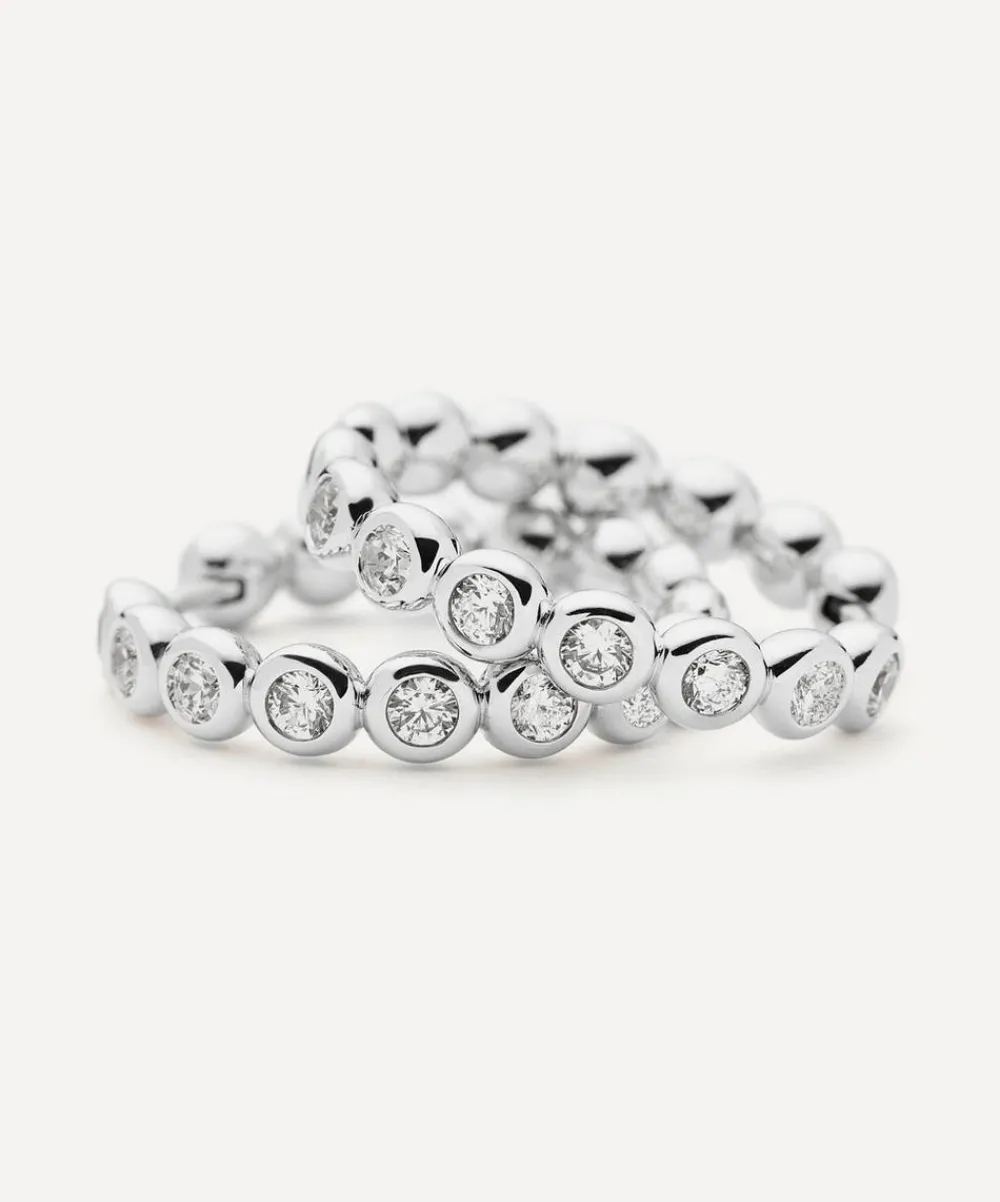 Missoma Earrings^Rhodium-Plated Tennis Medium Hoop Earrings