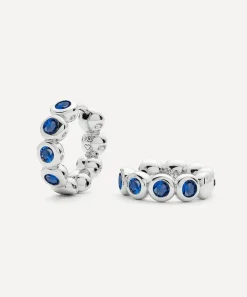 Missoma Earrings^Rhodium-Plated Tennis Small Hoop Earrings