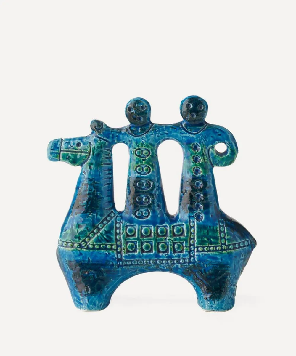 Bitossi Ornaments^Rimini Blu Ceramic Cavallerizzo Figure