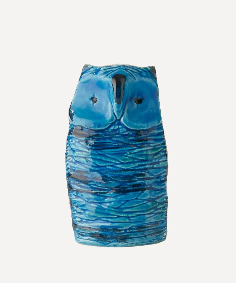 Bitossi Ornaments^Rimini Blu Ceramic Gufo Figure