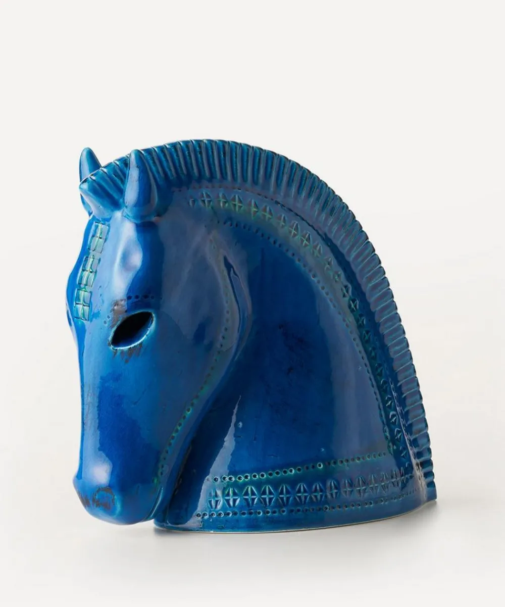Bitossi Ornaments^Rimini Blu Ceramic Horse Head Figure