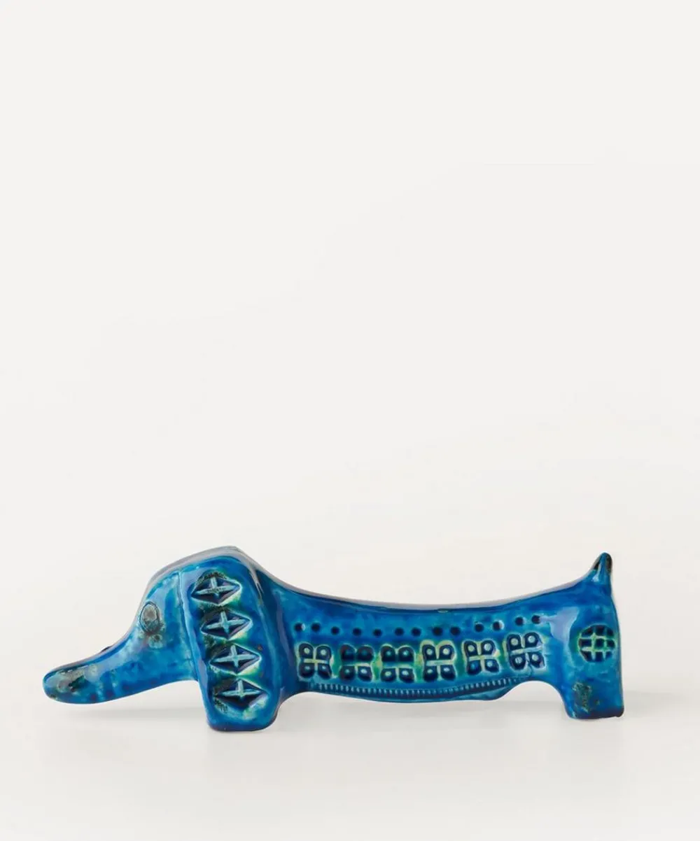 Bitossi Ornaments^Rimini Blu Ceramic Long Dog Figure