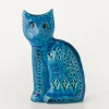 Bitossi Ornaments^Rimini Blu Ceramic Sitting Cat Figure