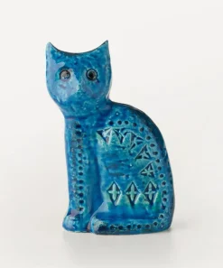 Bitossi Ornaments^Rimini Blu Ceramic Sitting Cat Figure