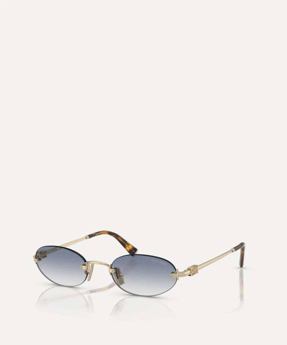 Miu Miu Sunglasses & Glasses^Rimless Oval Sunglasses