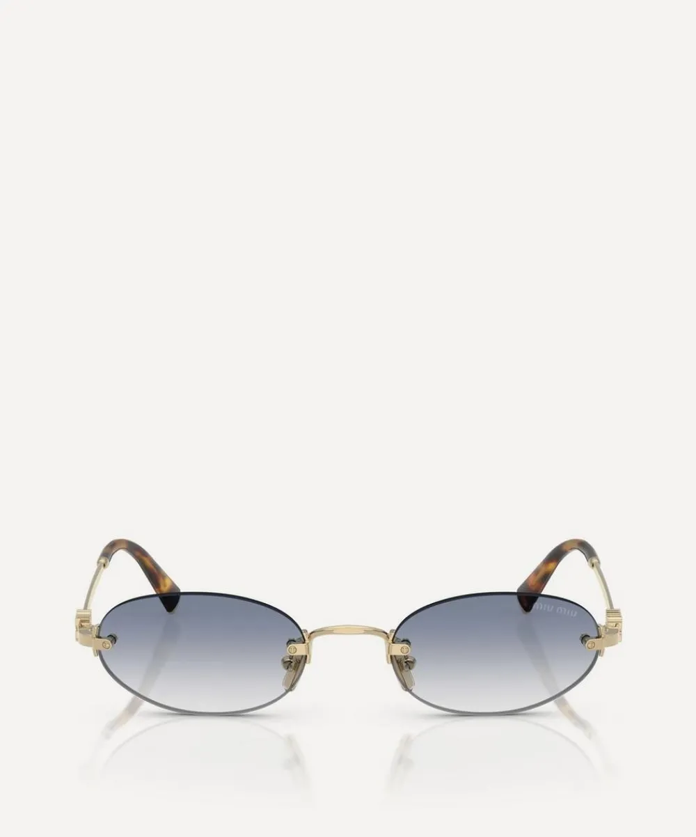 Miu Miu Sunglasses & Glasses^Rimless Oval Sunglasses
