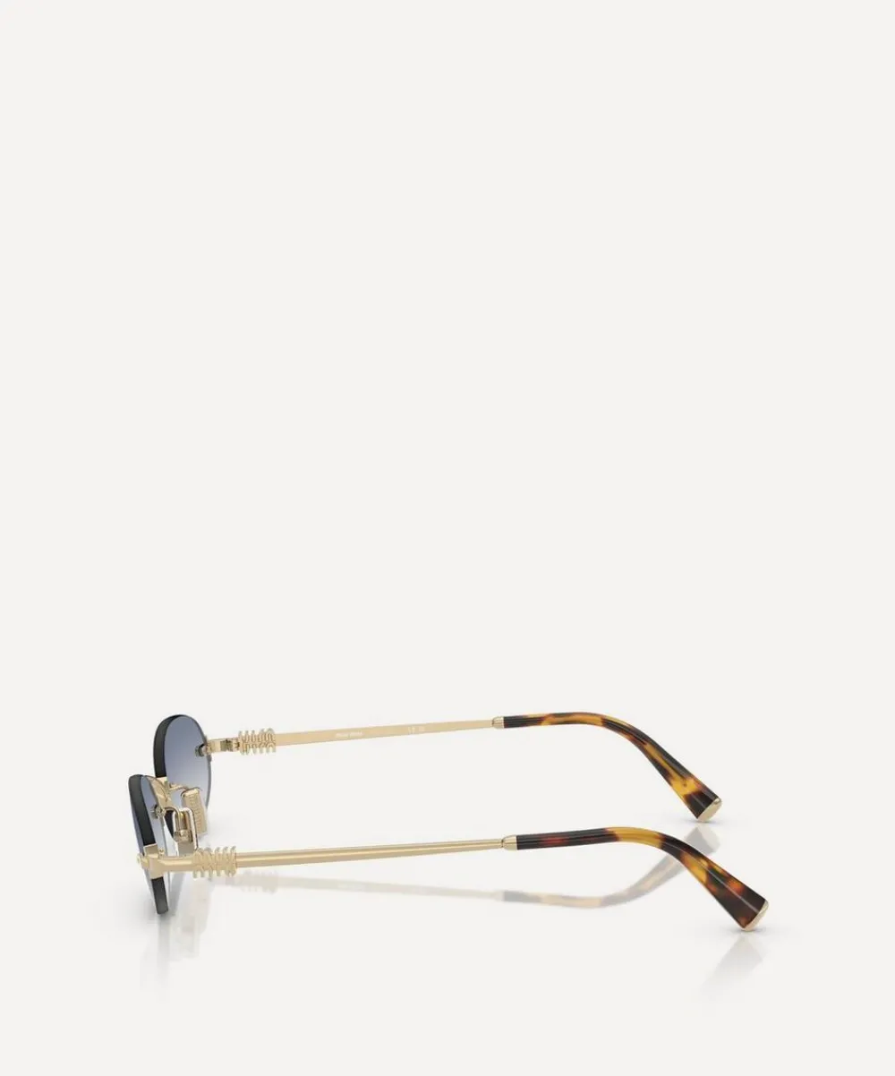 Miu Miu Sunglasses & Glasses^Rimless Oval Sunglasses
