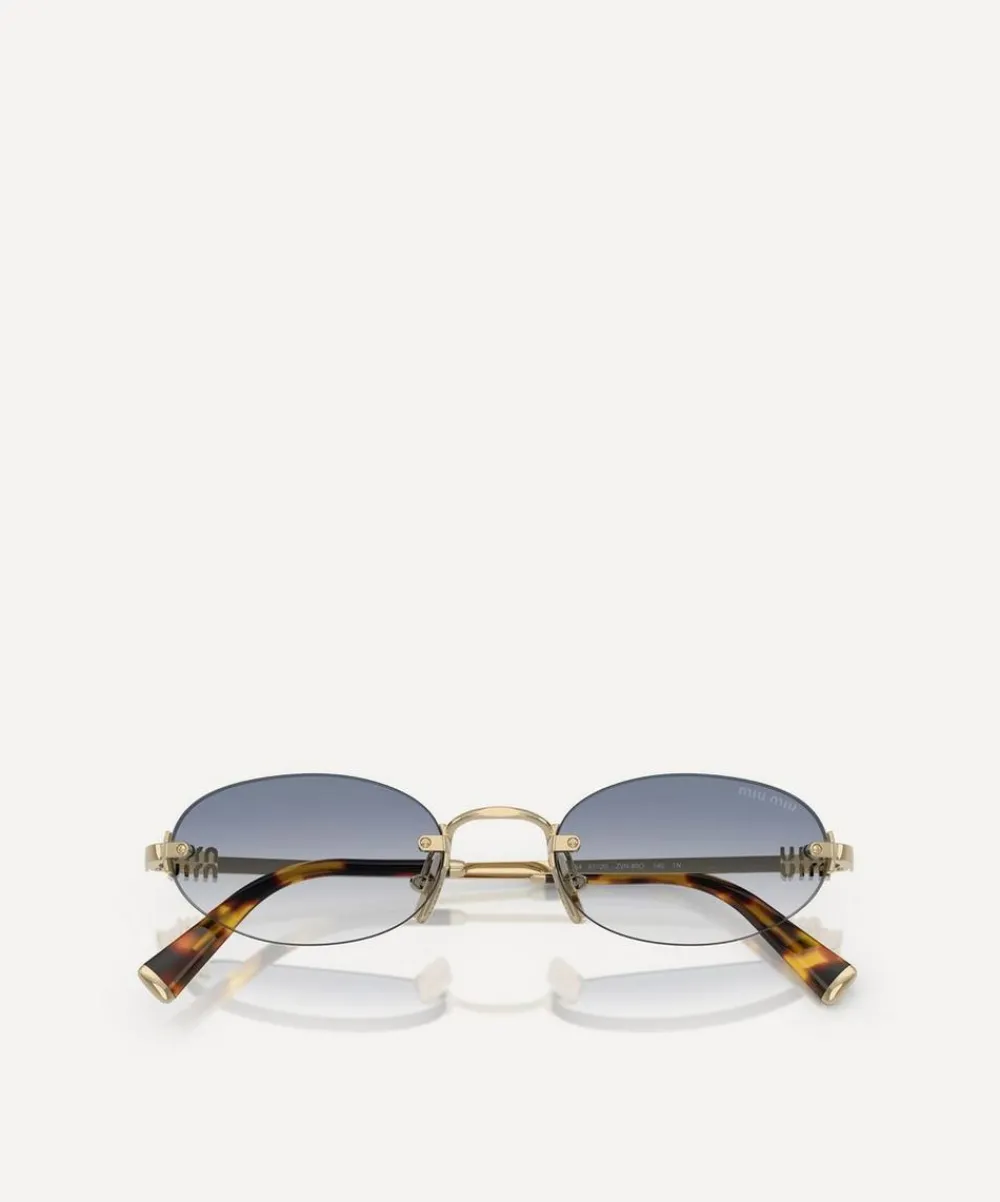 Miu Miu Sunglasses & Glasses^Rimless Oval Sunglasses