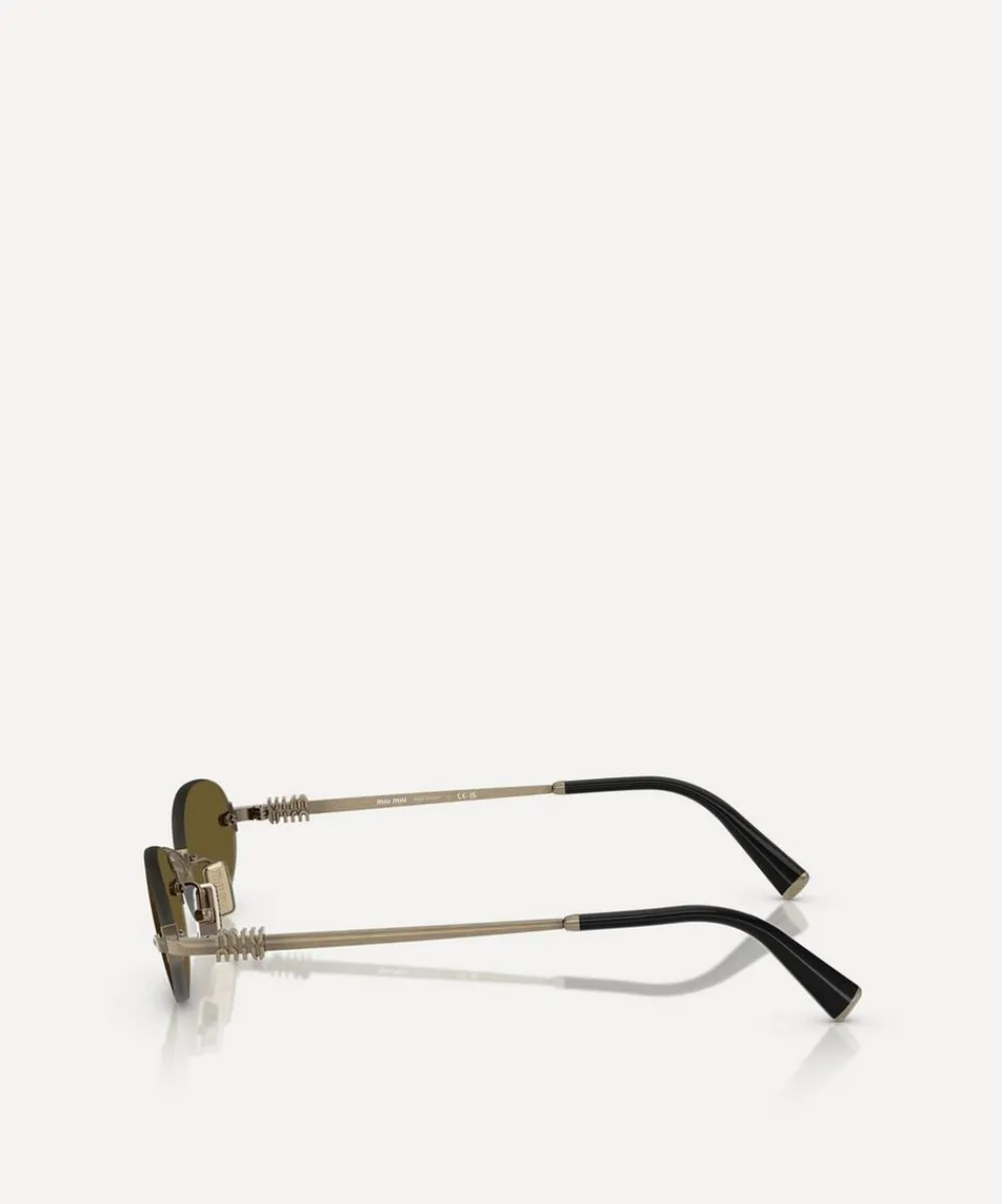 Miu Miu Sunglasses & Glasses^Rimless Oval Sunglasses
