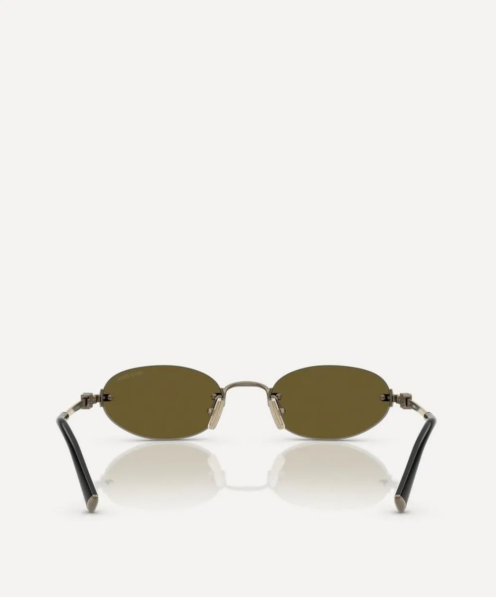 Miu Miu Sunglasses & Glasses^Rimless Oval Sunglasses