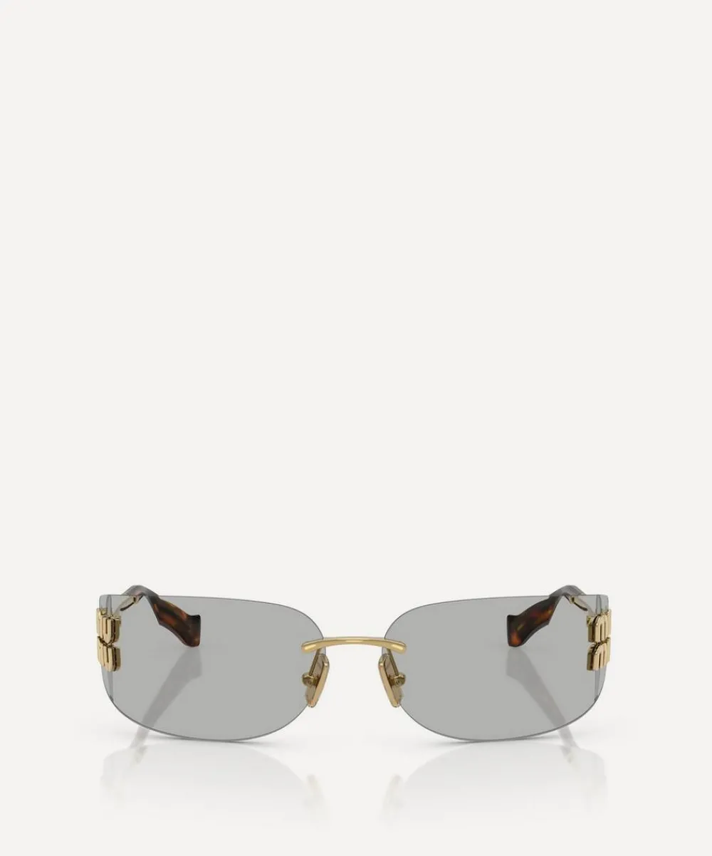 Miu Miu Sunglasses & Glasses^Rimless Rectangle Sunglasses