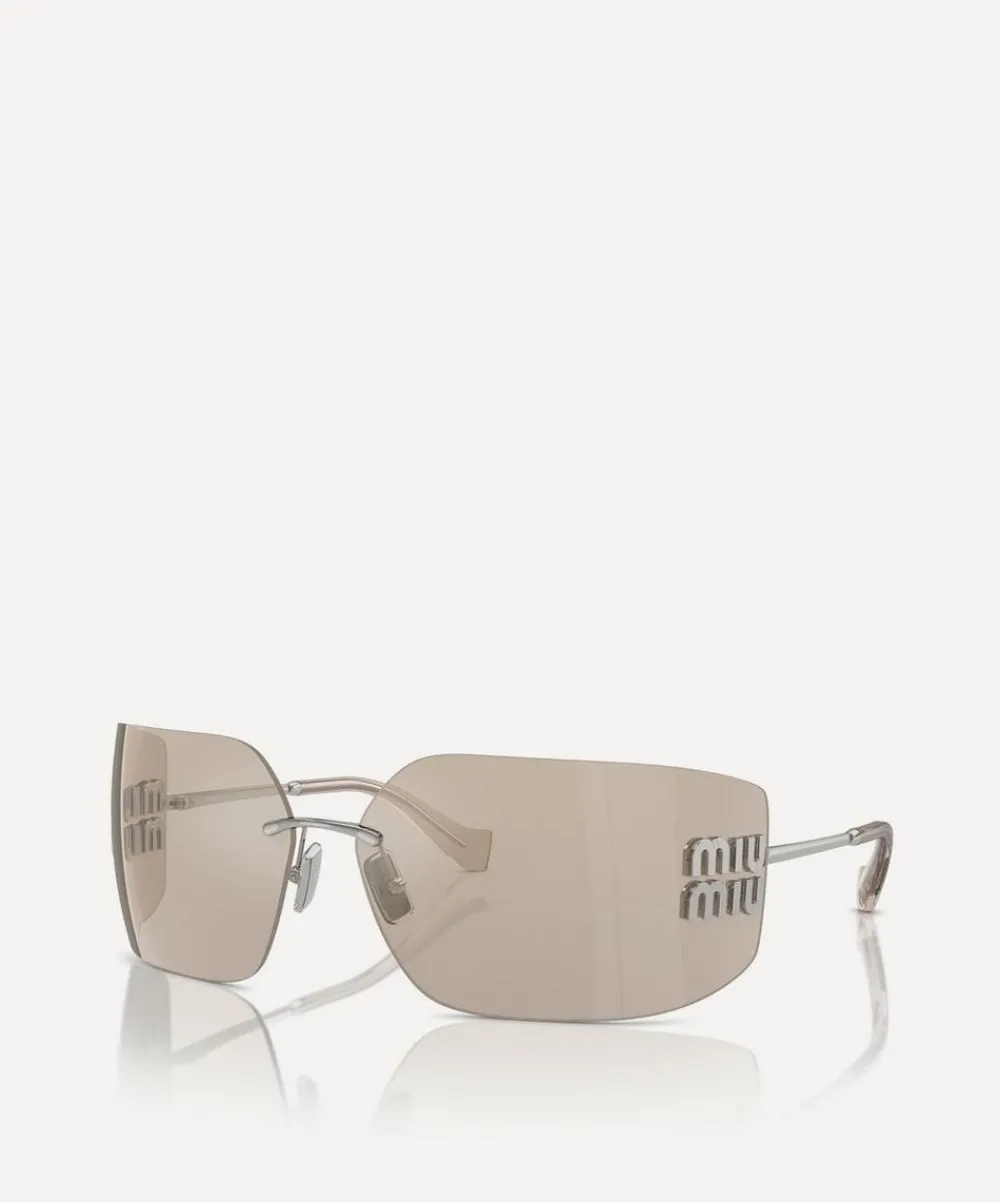 Miu Miu Sunglasses & Glasses^Rimless Rectangle Sunglasses