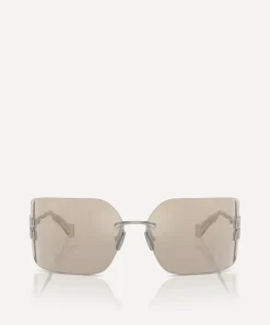 Miu Miu Sunglasses & Glasses^Rimless Rectangle Sunglasses