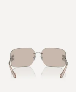 Miu Miu Sunglasses & Glasses^Rimless Rectangle Sunglasses