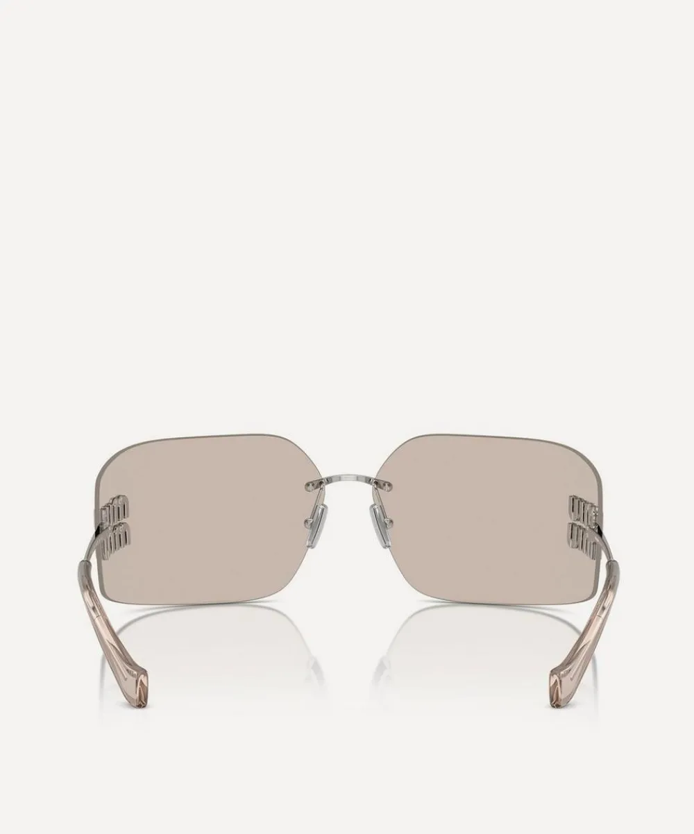 Miu Miu Sunglasses & Glasses^Rimless Rectangle Sunglasses