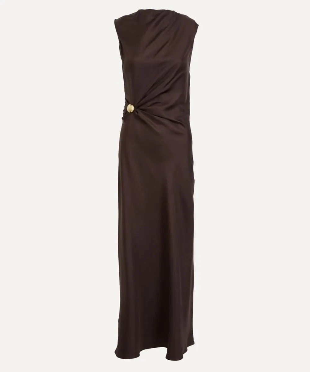 Loulou Studio Dresses^Roan Draped Silk-Twill Maxi Dress