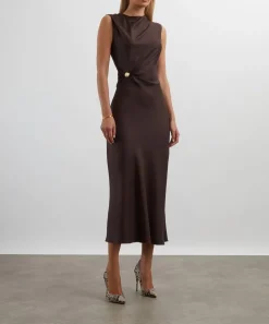 Loulou Studio Dresses^Roan Draped Silk-Twill Maxi Dress