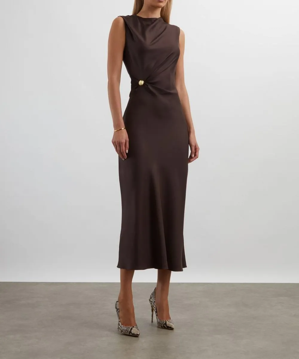 Loulou Studio Dresses^Roan Draped Silk-Twill Maxi Dress