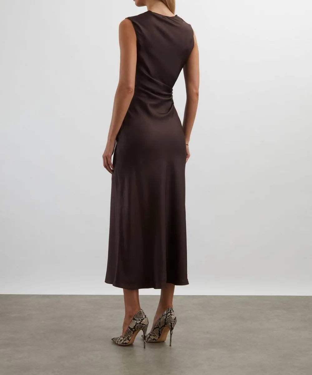 Loulou Studio Dresses^Roan Draped Silk-Twill Maxi Dress