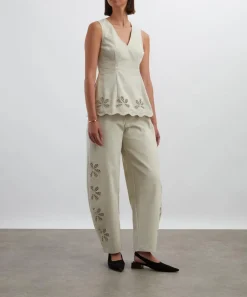 Clea Trousers & Shorts^Romeo Cutwork Embroidered Trousers