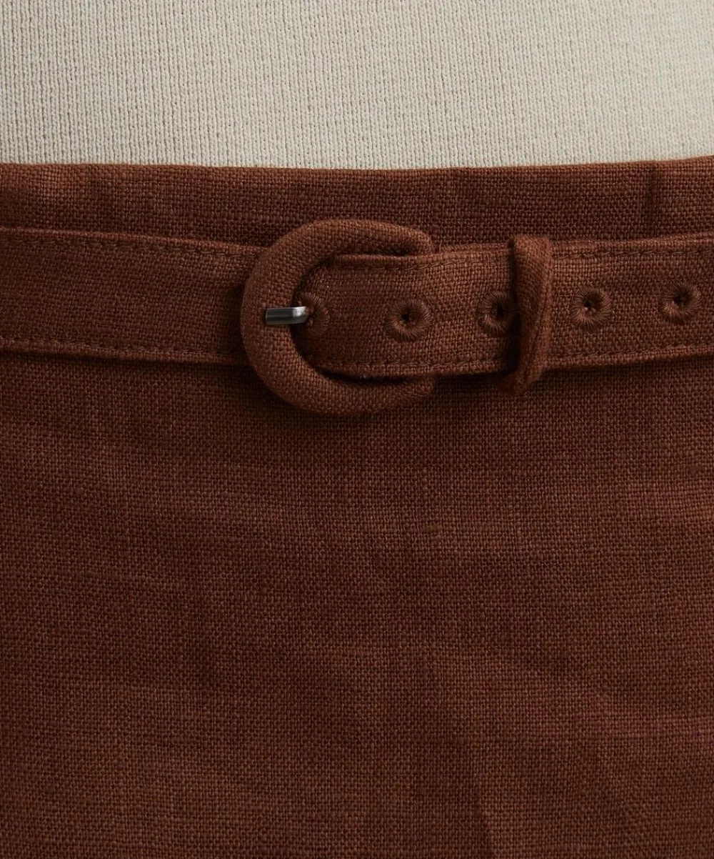 Reformation Skirts^Rory Chocolate Cake Linen Mini Skirt