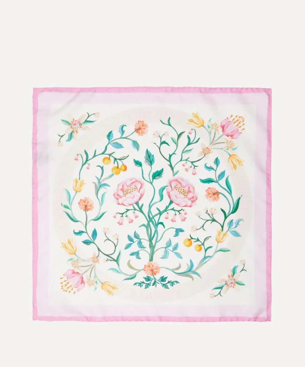 Liberty Scarves^Rose Branch 45x45 Silk Scarf