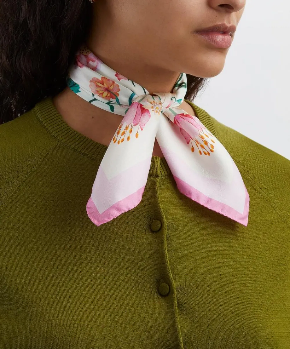 Liberty Scarves^Rose Branch 45x45 Silk Scarf